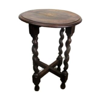 Small Barley Twist Wooden Side Display Table Pedestal Flower Plant Stand 17.32"