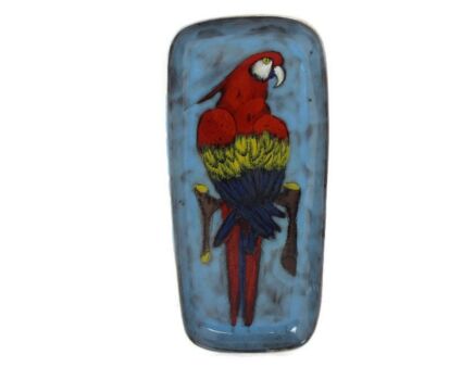 Fantoni Gambone Style Italin Pop Art Funky Ceramic Italian Wall Plaque Dish glazed Modernist Parrot