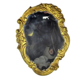 Ornate Mirror Resin Gold Gilded Ornate Hollywood regency style Gorgeous Flowers