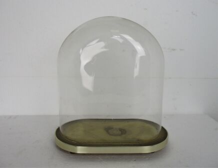 Antique Victorian Oval Hand Blown Glass Globe Dome Doll Clock 13.77" H 12.2"W