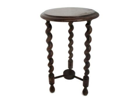 Barley Twist Wooden Side Wine Table Pedestal Plant Bonsai Stand Two Tier Barn Country Farmhouse Style