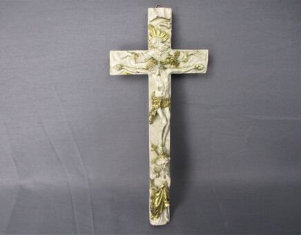 Lovely Wall hanging Crucifix Cross God The Father Mary Magdala resin Wood