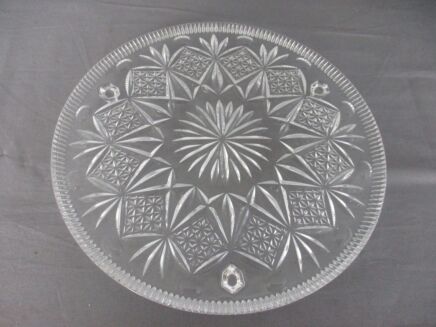 Vintage Cake stand Plate Crystal Germany Annahütte Castel Gmbh