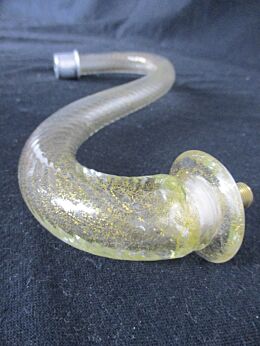 Venetian Murano Part Chandelier Arm Hand Blown Clear Gold Art Glass reclaimed