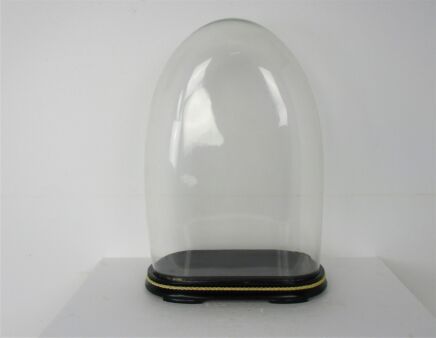 XL Antique Victorian Oval Hand Blown Glass Globe Dome Clock Steampunk 24" x 16"