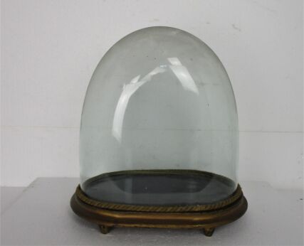 Antique Victorian Oval Hand Blown Glass Globe Dome Doll Clock 12.79" H 11.88"W
