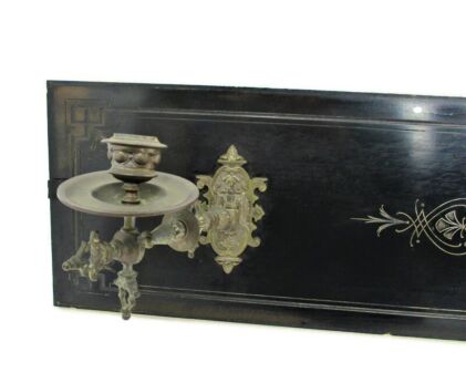 Antique Couple Piano Candle Holder Sconces on Piano Board Etched Pattern