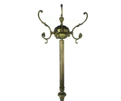 Standing Hall Tree Coat Hallway Rack Brass Hollywood regency Italian Eyecatcher Fish Base