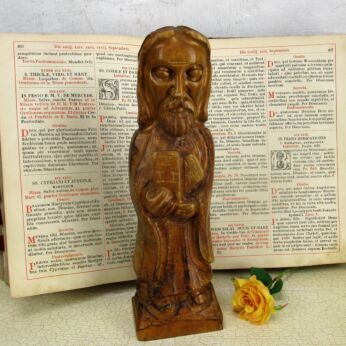 Hand Carved Wood Statue Moses Ten Commandments Collector HTF