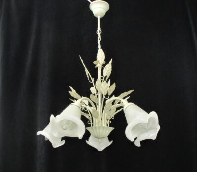 5 Arms Lights Chandelier Revival Empire Impressive Toleware Glass Tulip Shades
