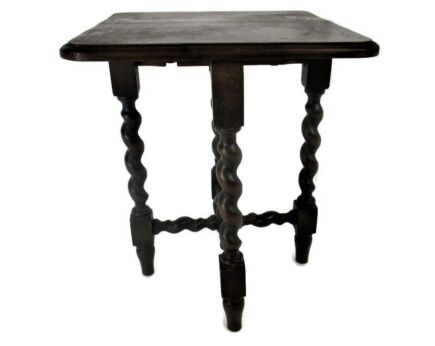 Small Barley Twist Wooden Nesting  Side Occasional Table Barn Country Style Mid Century