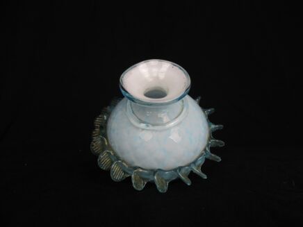 Venetian Murano Chandelier Part Azzurro Blue Middle Shade Part Glass Reclaimed