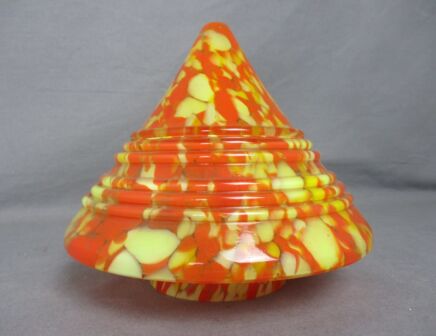 Art Glass Light Pendant Shade  Millefiori Orange Loetz Kralik style