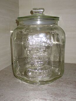 Large Vintage Salted Peanuts Store Jar Counter Display with Lid 12.6"