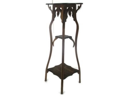 Art Nouveau Deco Ornate 3 Tier Pedestal Table Plant Bonsai Stand Farmhouse style