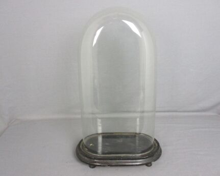 Antique Victorian Oval Hand Blown Glass Globe Dome Doll Clock 17.91" 9.52"