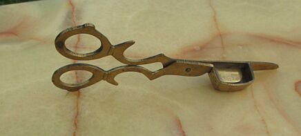 Antique Brass Candle Snuffer Wick Trimmer Scissors