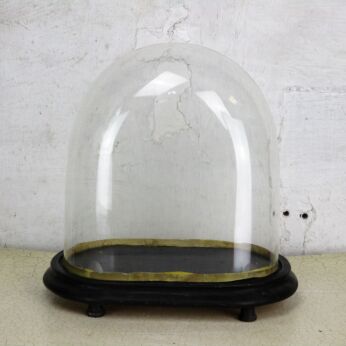 Victorian Antique Oval Hand Blown Glass Dome Globe Mantle Clock Steampunk 10.23"