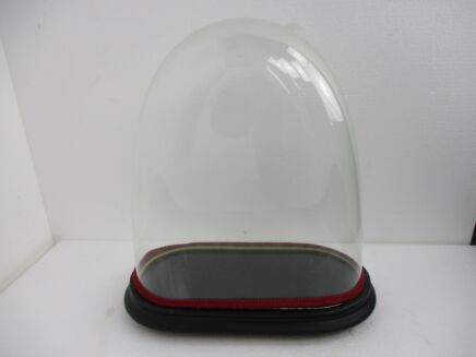 Antique Victorian Oval Hand Blown Glass Globe Dome Doll Clock 16.92" H 15.15"W