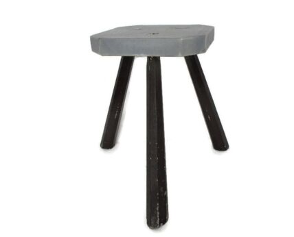 Old Milk Milking Stool Farmhouse Country Barn Style French Tripod Side Display Table Pedestal Plant Stand