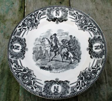 Antique Plate Boch La Louviere Belgium Bonaparte Bataille de Wagram Napoleon