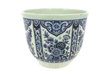 Vintage Boch Royal Sphinx Delfts blue White Flower Pot Jardiniere Planter Marked Maastricht 7.87"