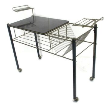 Retro Music Vinyl Storage Lp Record Stand Cart Trolley Space Age Pop Art Funky Atomic Modernist