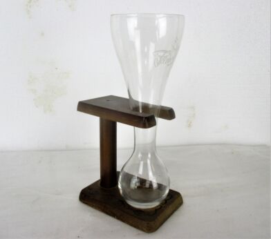 Belgian Beer Glass Kwak Pauwel Wooden Holder Coachman's glass