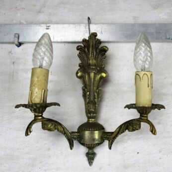 Brass Two-Arm Double Wall Sconce Mythical Creature Cariatides Mermaids HTF WOW