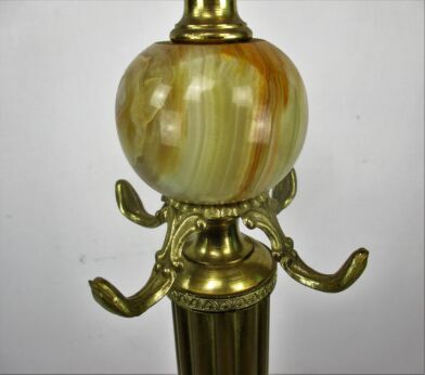 Standing Hall Tree Coat Rack Ornate Brass Hollywood regency Marble ball fish leg