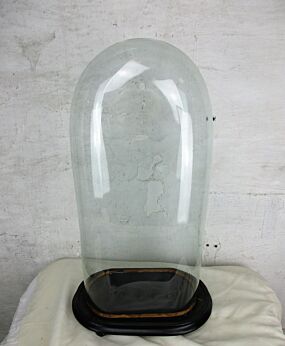 L Antique Victorian Oval Hand Blown Glass Globe Dome Steampunk Clock 21" x 10"