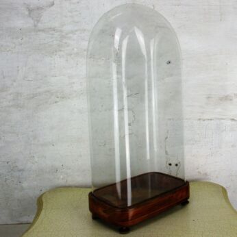 L Antique Victorian Rectangular Square Hand Blown Glass Globe Dome HTF 20.86"