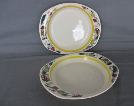 Two Rare Stavangerflint Norwegian Platters Plates Serving Trays Norge Collector Norway Dutch French Edition