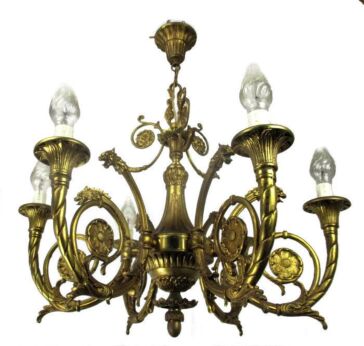 Impressive Gothic Ornate Bronze 6 Arms Lights Chandelier Revival Dragons Foo Dog