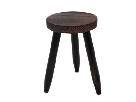 Old Milk Milking Stool Farmhouse Country Barn Style French Oak Tripod Side Display Table Pedestal Plant Stand
