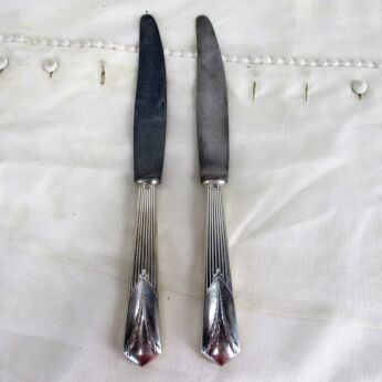 WMF Jugendstil Art Nouveau Albert Mayer Empire 2 large knives Silver Plated