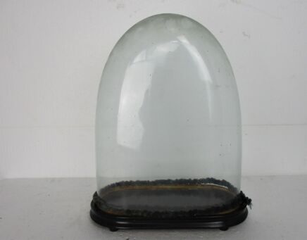 Antique Victorian Oval Hand Blown Glass Globe Dome Doll Clock 16.02" H 12.40"W