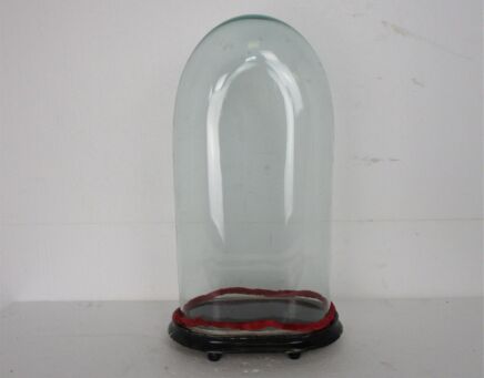 Antique Victorian Oval Hand Blown Glass Globe Dome Doll Clock 19.29" H 9.64"W