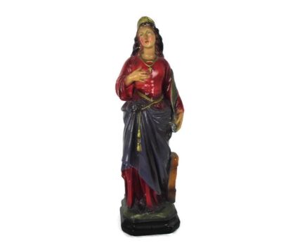 Large Statue Saint St Barbara of Nicomedië Tower Patron of Firemen Plaster HTF