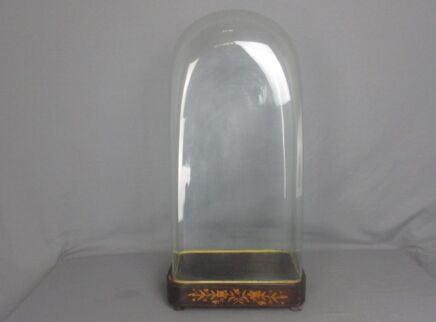 Antique Victorian Rectangular Square Hand Blown Glass Dome HTF 23.22" 11.02"