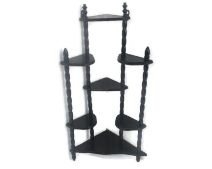 Corner Pedestal Display Side Table Plant Stand Italian Wood Vintage Etagère Display cabinet Rare
