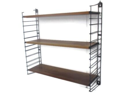 Mid Century Modern Tomado Wall Shelving Unit Teak Dutch Design Adjustable Retro Book Shelve Marked
