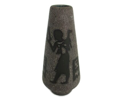 Art Deco Revival Vase Guerin Style Egyptian Figures Stoneware 11.81"