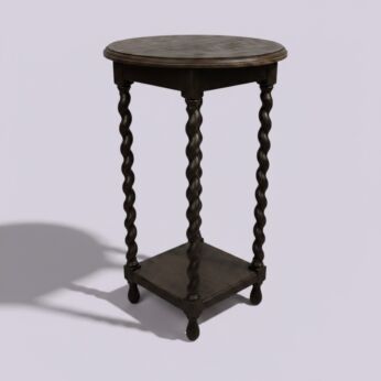 Antique Barley Twist Two-Tier Side Table Plant Stand Pedestal Round Top
