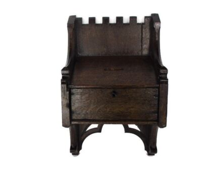 Antique Wooden Small Alms Collection Gift Mite Poor Box Church Neo Gothic