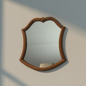 Vintage Wall Hanging Mirror Louis XV Style Wooden Frame