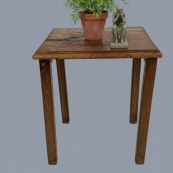 Vintage Small Carved Wooden Side Occasional Table Barn Style