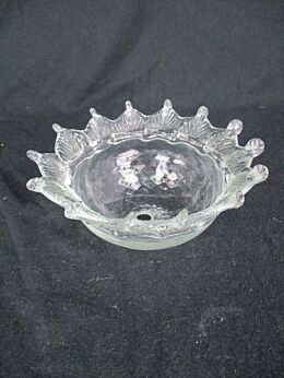 Venetian Murano Chandelier Part Clear Bobèche Shade Art Glass Reclaimed