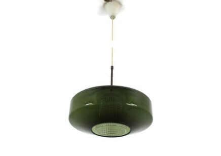 Carl Lagerlund for Orrefors Lamp Chandelier Pendant Light Art Glass Sweden 60s