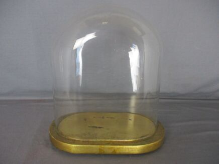 Antique Victorian Oval Hand Blown Glass Globe Dome Doll Clock 11.81" H 10.23"W